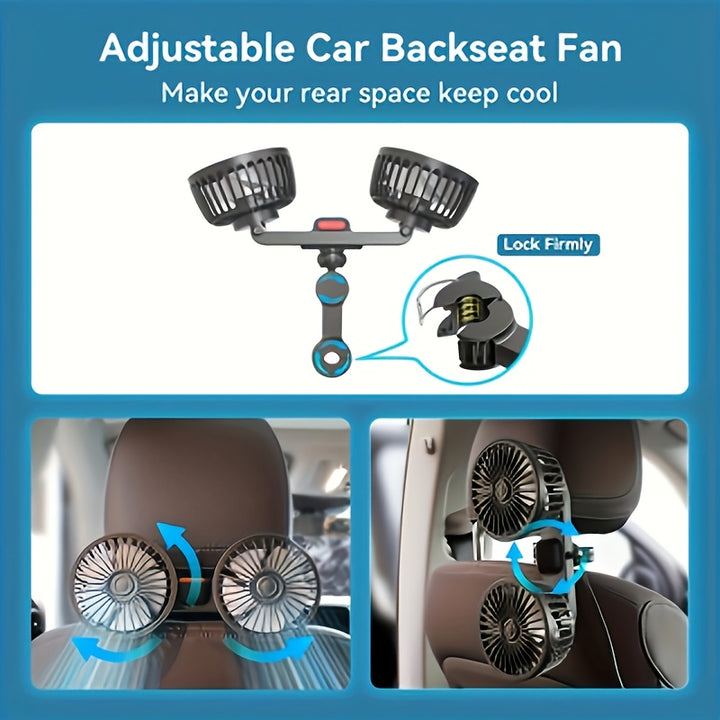 HEEYCEM Portable Air Conditioner & Car Fan with 5-Blade 360° Rotation, Ultra-High Airflow, Super Low Noise, Clip Mount, Foldable Design for Car & Home Use, Car Air Conditioner, Vehicle Cooling System, Compact Cooling Device,
