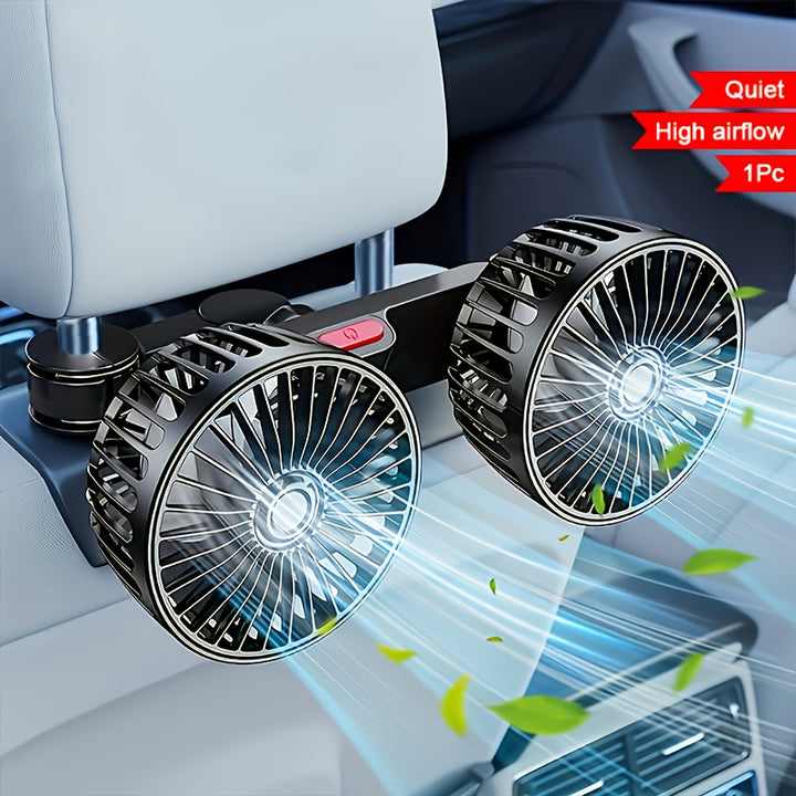 HEEYCEM Portable Air Conditioner & Car Fan with 5-Blade 360° Rotation, Ultra-High Airflow, Super Low Noise, Clip Mount, Foldable Design for Car & Home Use, Car Air Conditioner, Vehicle Cooling System, Compact Cooling Device,