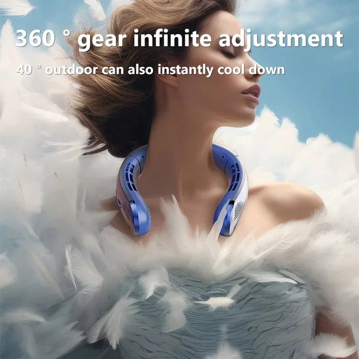 Xiaomi 10000mAh USB Hanging Neck Fan Portable Bladeless Mini Rechargeable Mute LED Digital Display Electric Air Cooler Handheld