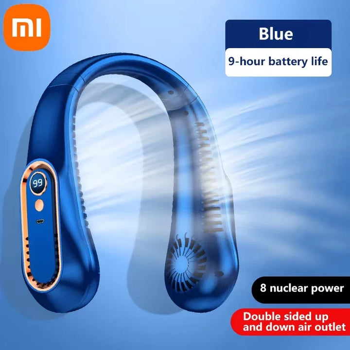Xiaomi 10000mAh USB Hanging Neck Fan Portable Bladeless Mini Rechargeable Mute LED Digital Display Electric Air Cooler Handheld