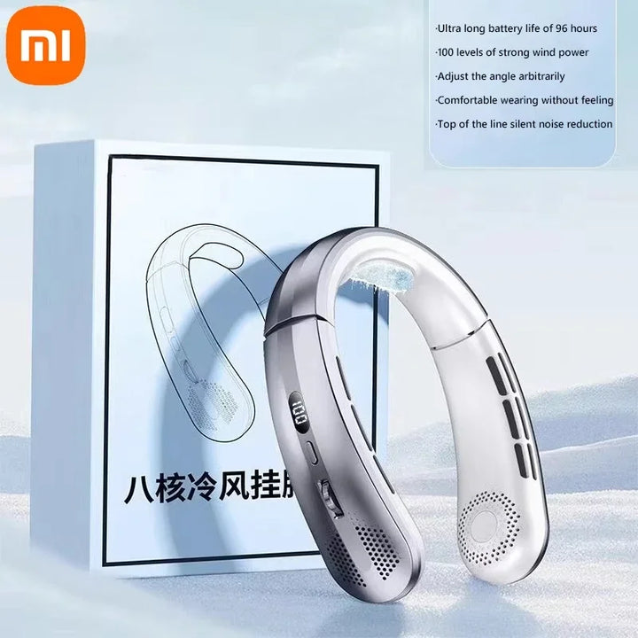 Xiaomi 10000mAh USB Hanging Neck Fan Portable Bladeless Mini Rechargeable Mute LED Digital Display Electric Air Cooler Handheld