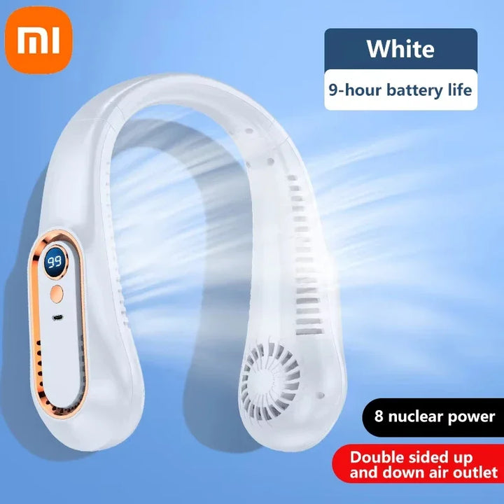 Xiaomi 10000mAh USB Hanging Neck Fan Portable Bladeless Mini Rechargeable Mute LED Digital Display Electric Air Cooler Handheld