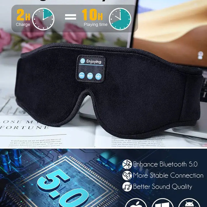 Bluetooth Sleeping Headphones 3D Eye Mask Wireless Air Travel 5.0 Headband Soft Elastic Comfortable Music Earphones