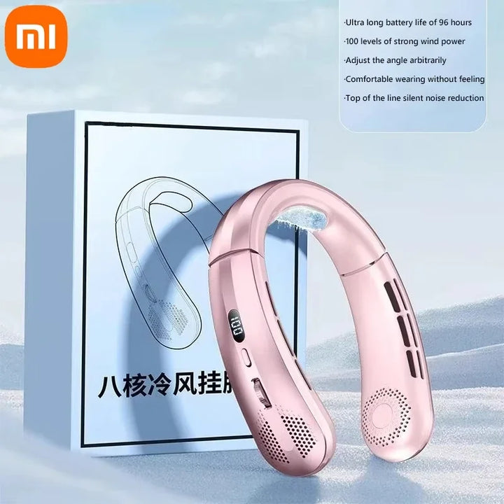 Xiaomi 10000mAh USB Hanging Neck Fan Portable Bladeless Mini Rechargeable Mute LED Digital Display Electric Air Cooler Handheld