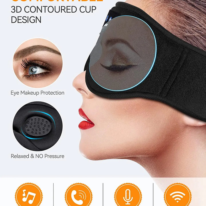 Bluetooth Sleeping Headphones 3D Eye Mask Wireless Air Travel 5.0 Headband Soft Elastic Comfortable Music Earphones
