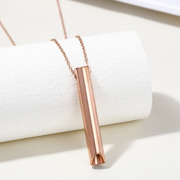 Stainless Steel Anxiety Breathing Necklace for Women Stress Relief Meditation Necklaces Yoga Ritual Female Jewelry Free Shipping