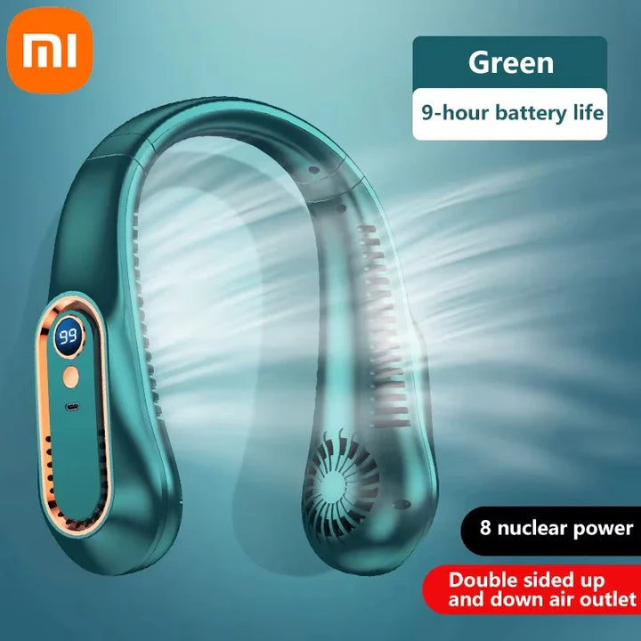Xiaomi 10000mAh USB Hanging Neck Fan Portable Bladeless Mini Rechargeable Mute LED Digital Display Electric Air Cooler Handheld
