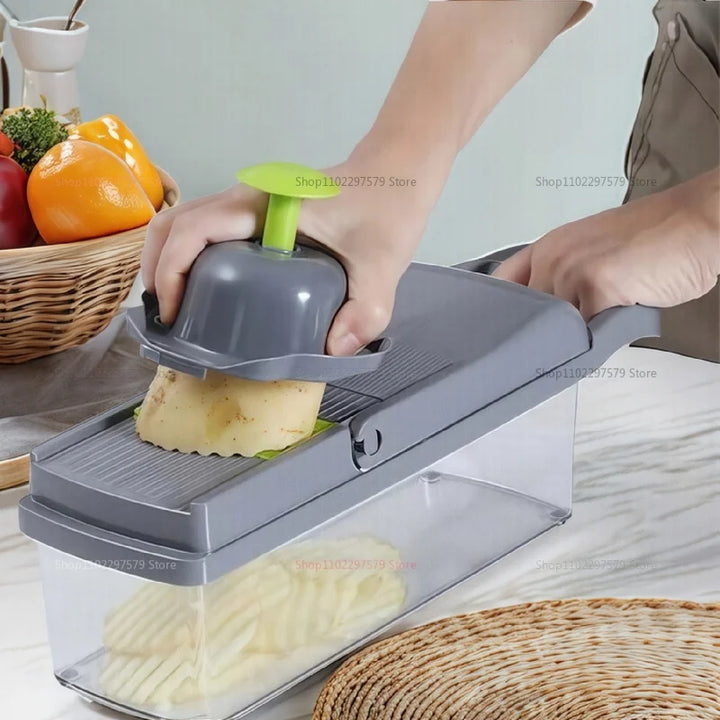 14/16 In 1 Vegetable Slicer Food Chopper Cutter Grater Cheese Onion Shredder Kitchen Tool for Carrots Tomatoes and Fruits