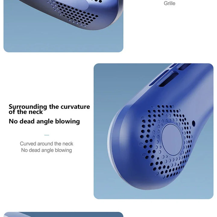 Xiaomi 10000mAh USB Hanging Neck Fan Portable Bladeless Mini Rechargeable Mute LED Digital Display Electric Air Cooler Handheld