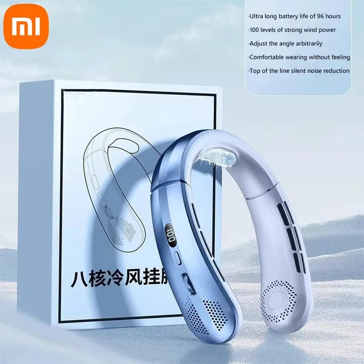 Xiaomi 10000mAh USB Hanging Neck Fan Portable Bladeless Mini Rechargeable Mute LED Digital Display Electric Air Cooler Handheld